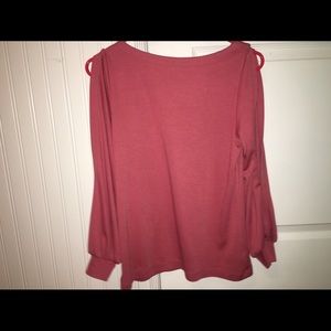 LOFT | Long slit-sleeved shirt | RED